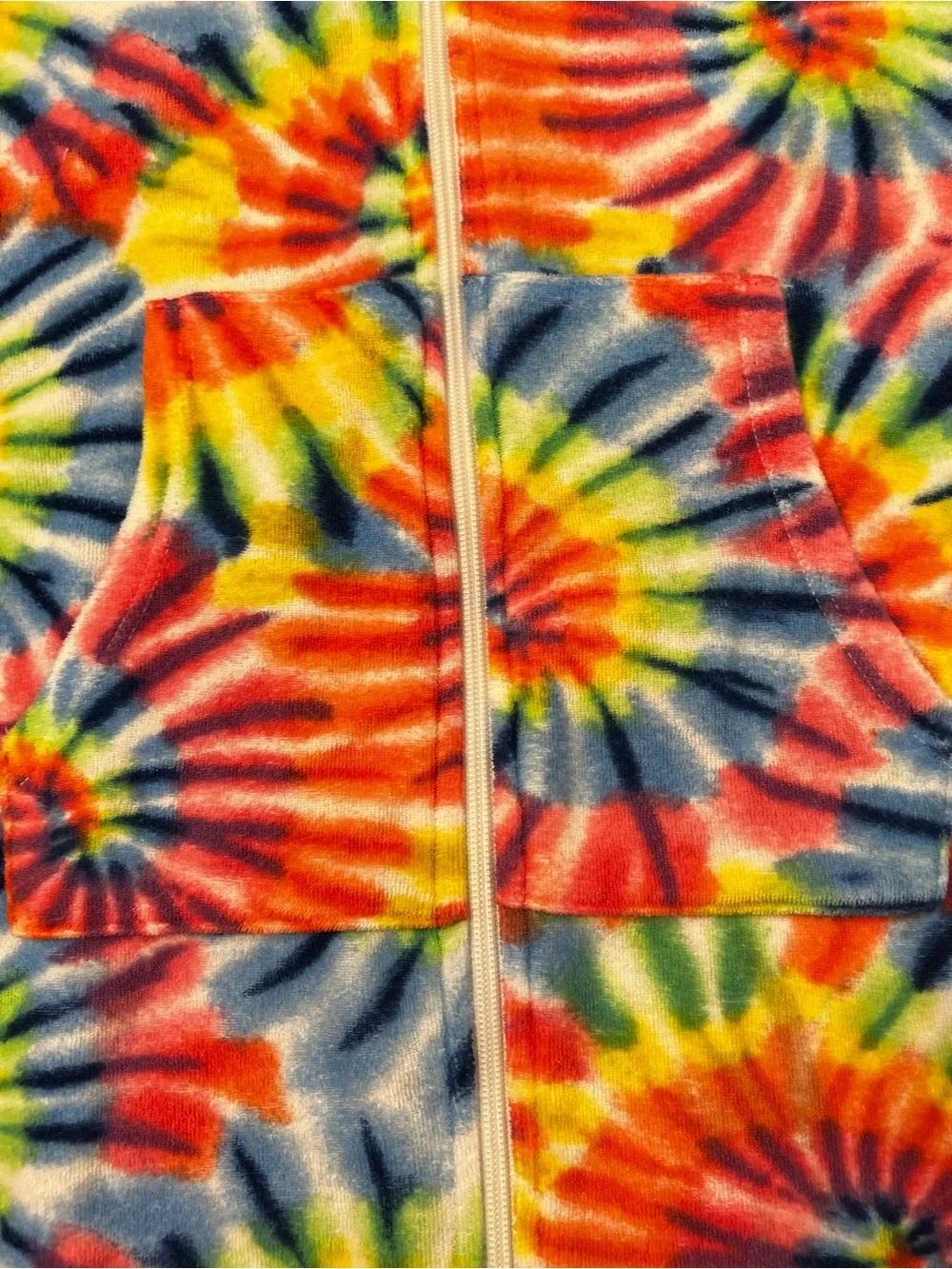 Wonder Nation Girls Rainbow Tie Dye Hooded Terry Swim Cover Up Dress XL 14/16